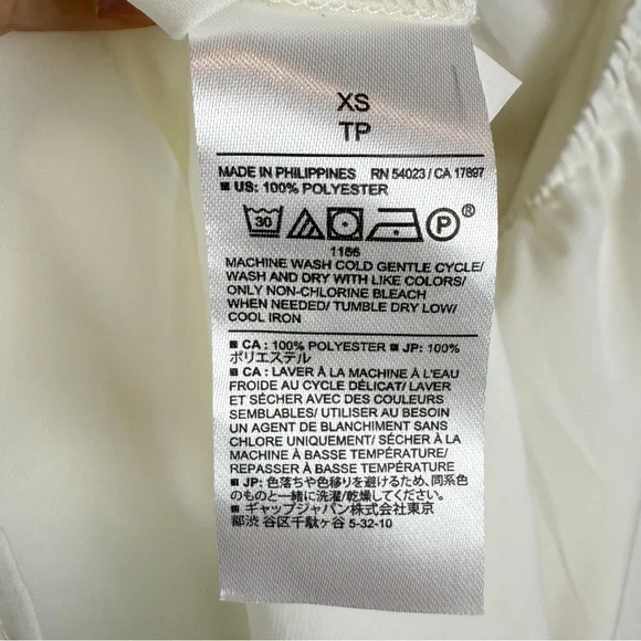 NWT Banana Republic White Tie Neck Open Back Silky Halter Top Snow Day Size XS - Picture 9 of 10